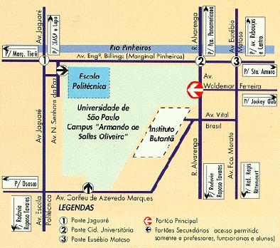 Mapa do Campus da USP